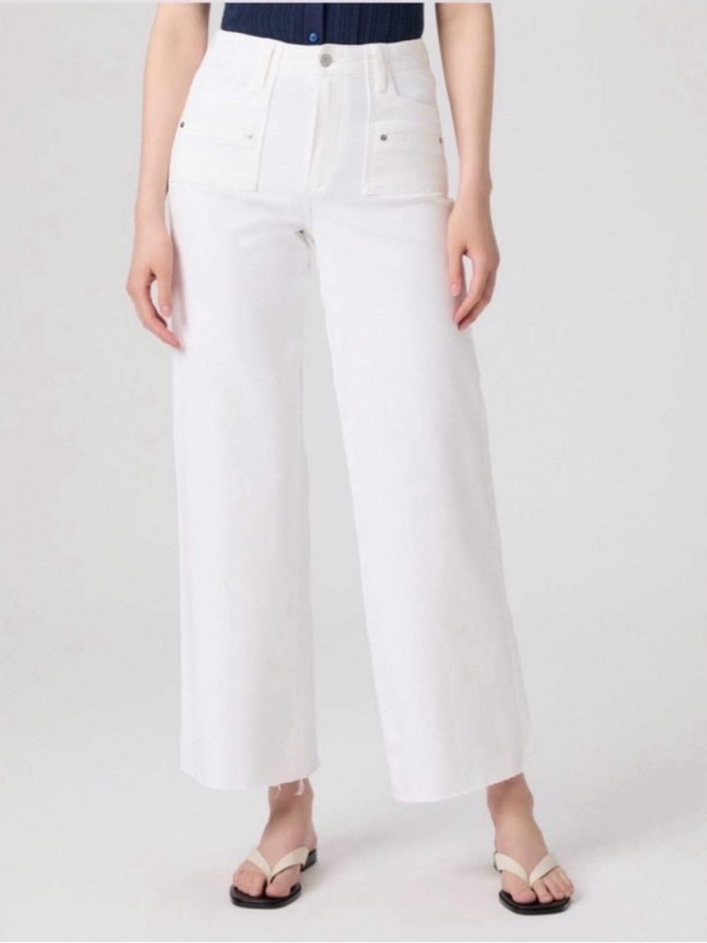 Anessa 31" Wide Leg Jean, Crisp White, size 27